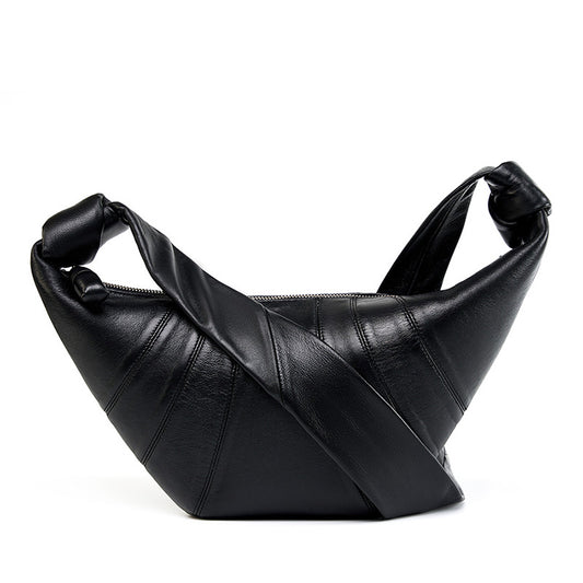 Adiffu Black Sheepskin Horn Bag